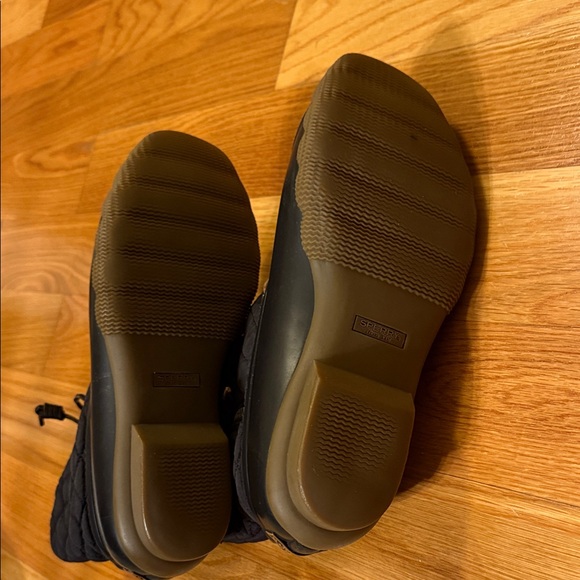 Sperry Black Quilted Duck Boots women size 9 lace up leather/suede laces EUC - Picture 10 of 15